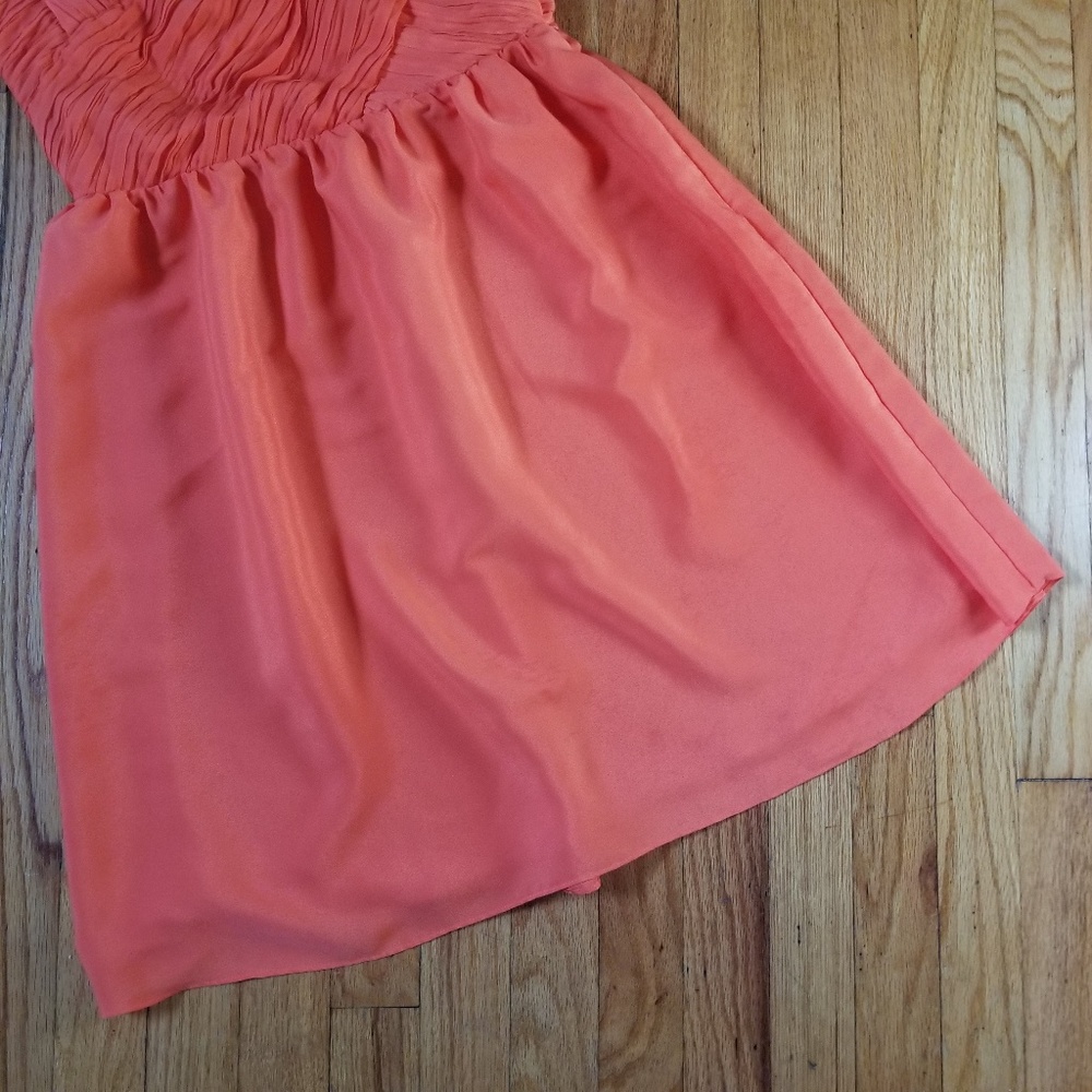 5/$25 MM Couture One-Shoulder Dress Orange Medium - Picture 3 of 8